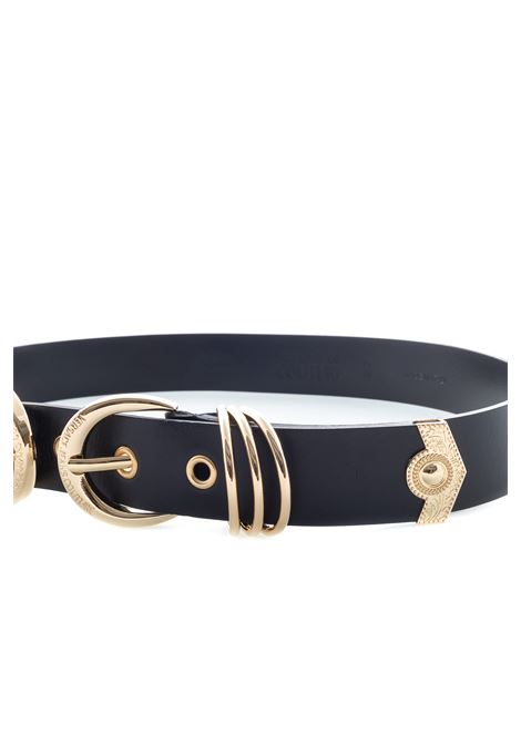 Black/gold double buckle belt VERSACE JEANS COUTURE | BF1171447-899